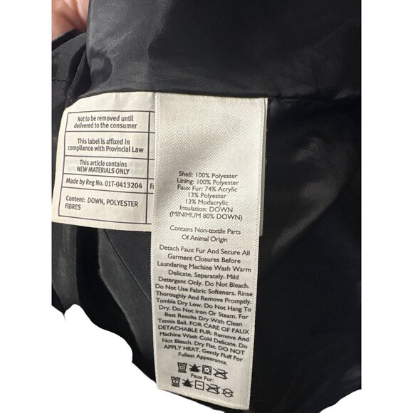 Eddie Bauer Womens Long Black Down Coat W/ Hood Size L 100% Polyester Shell 80% - Picture 4 of 5